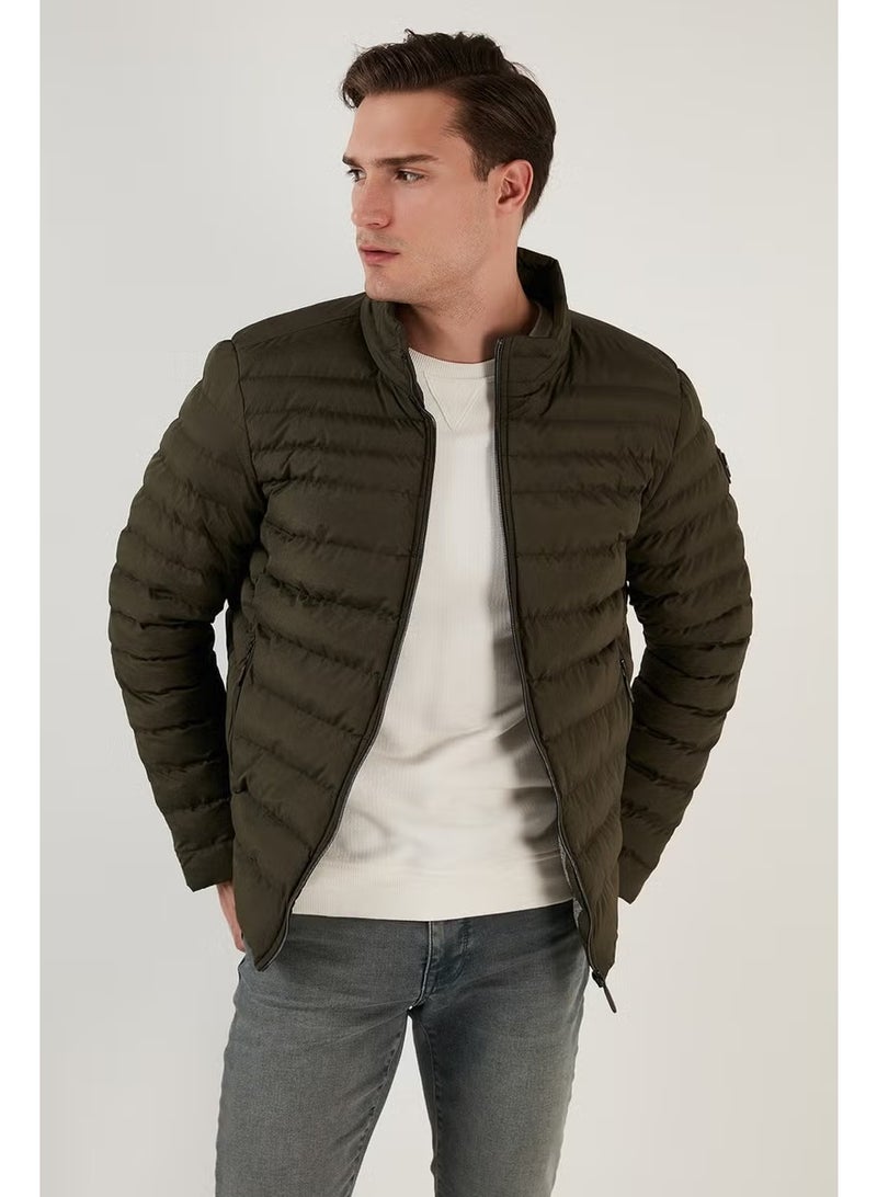 Buratti Stand Collar Zippered Pocket Slim Fit Puffer Coat Men's Coat 649002 - Image 1